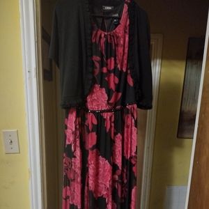 Long pink flower dress size 16W